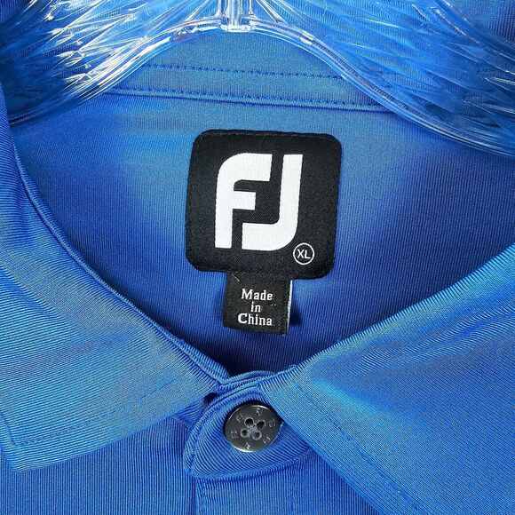 FootJoy Men's Blue Striped Casual Golf Performance Polo Shirt Size XL LOGO - Picture 6 of 13